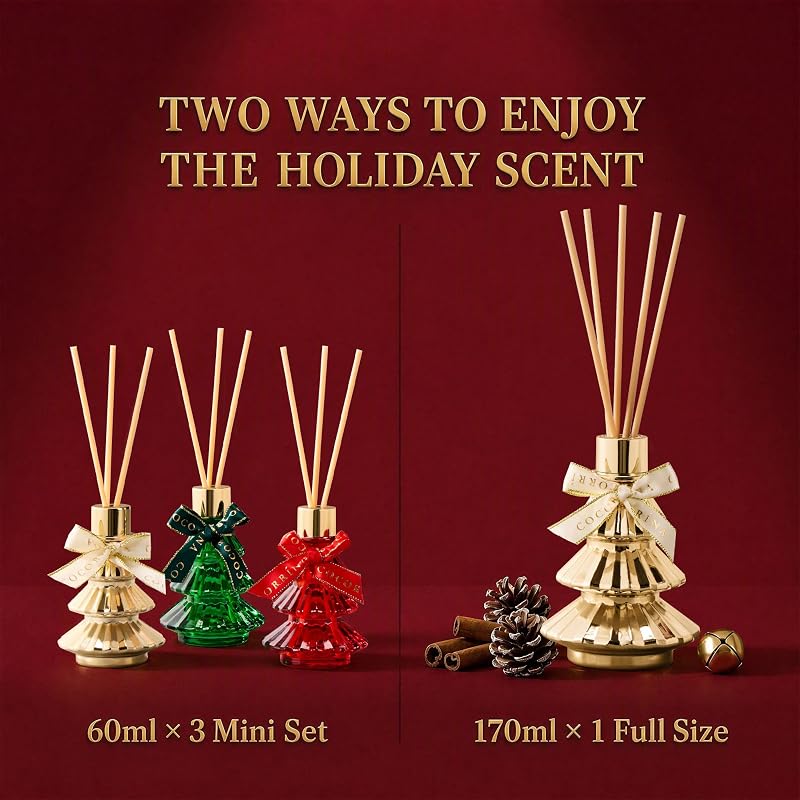 Christmas Tree Reed Diffuser Eucalyptus Pine Scent 5.07 fl oz - Variation: Eucalyptus Pine