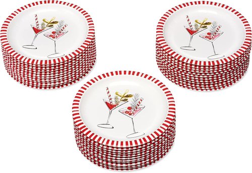 Kathy Davis 36-Count Dessert Plates - 7-Inch Christmas Party Supplies by American Greetings