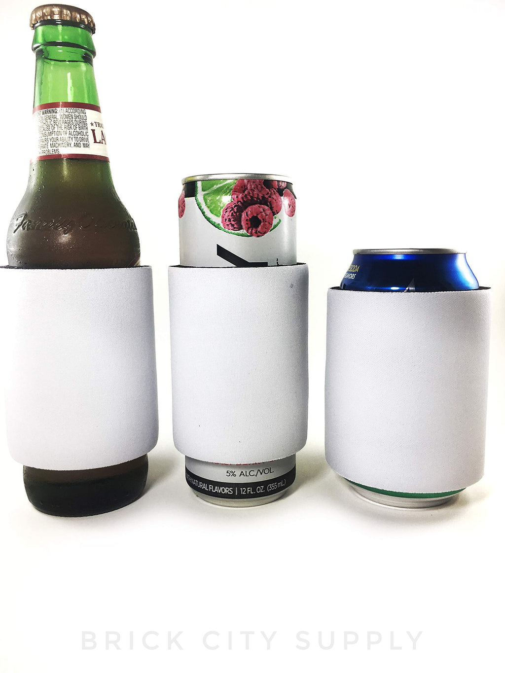 White Slap Can Cooler Blanks-Sublimation or Vinyl. Neoprene Bulk Party favors (20)