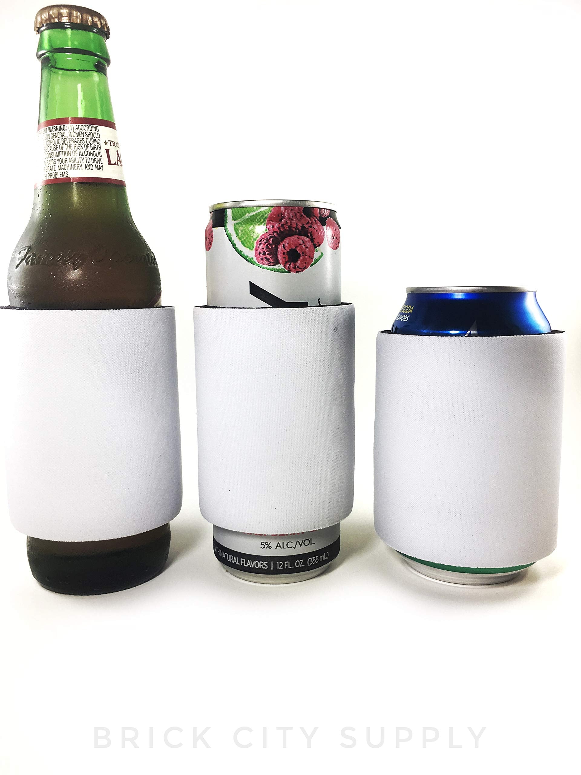 White Slap Can Cooler Blanks-Sublimation or Vinyl. Neoprene Bulk Party favors (20)