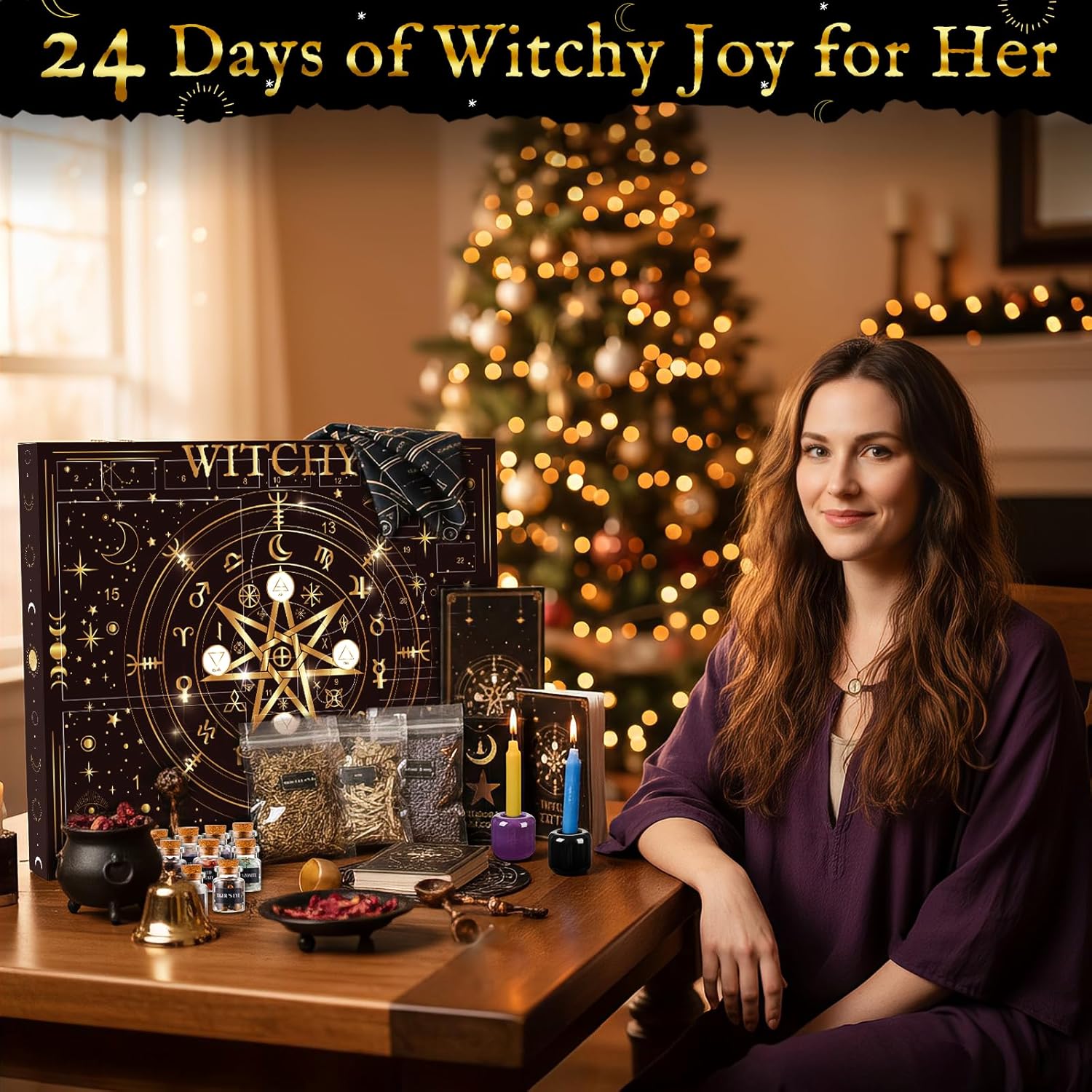 Skiennix Witchcraft Supplies Advent Calendar - Magical Tools, Crystals & Healing Candles for Women & Teens