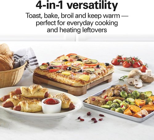 Hamilton Beach Toaster Oven & Pizza Maker - Large 4-Slice Capacity, Stainless Steel Finish
