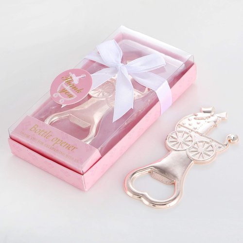 30 Pcs Baby Shower Party Favors Return Gifts For Guests Baby Bottle Bottle Openers Decorations Boy Girl By PARTYGOGO (Baby Carriage Pink, 30)