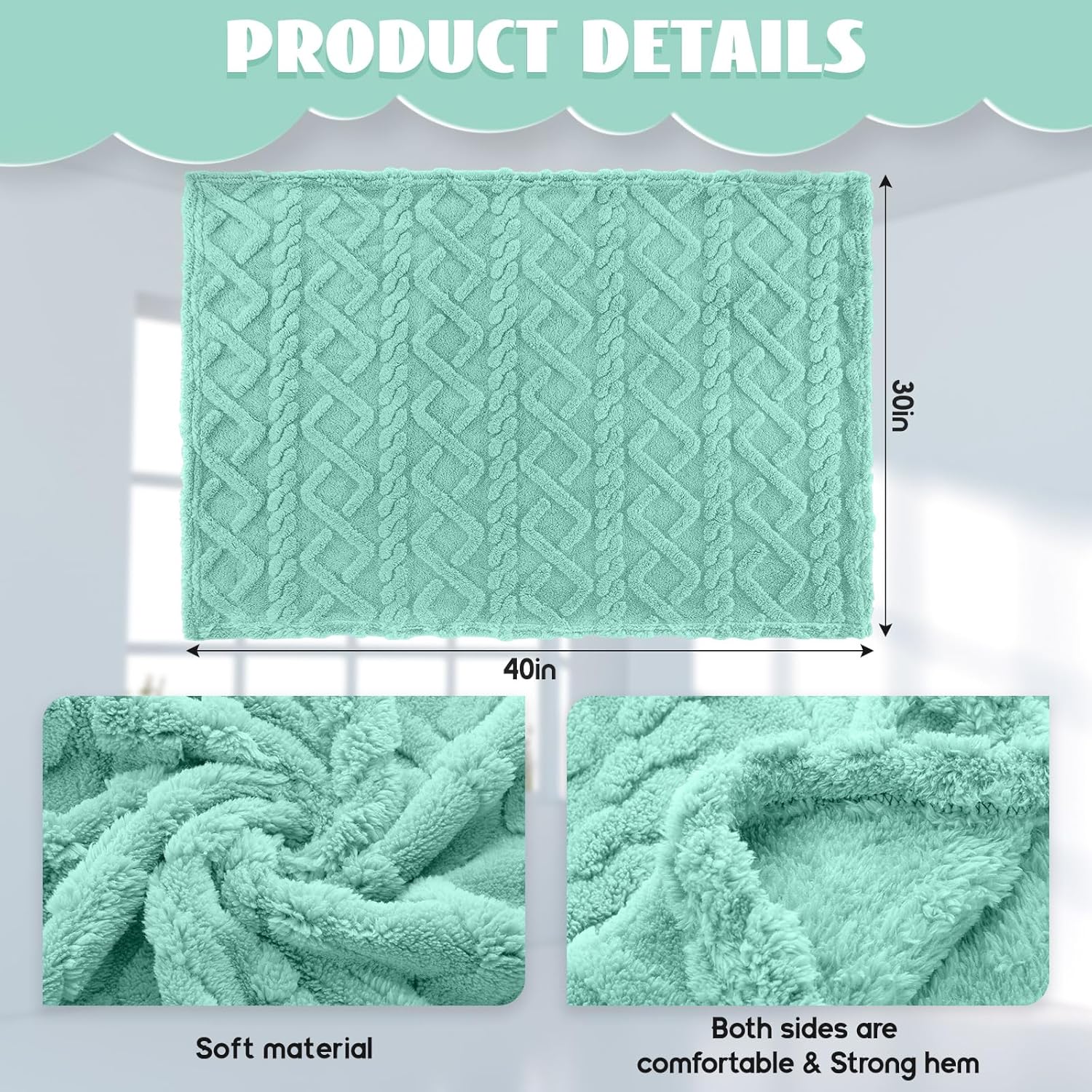 VitalCozy 4 Pcs Fleece Baby Blankets - Soft Plush Warm Receiving Blankets 30" x 40" for Infants & Toddlers