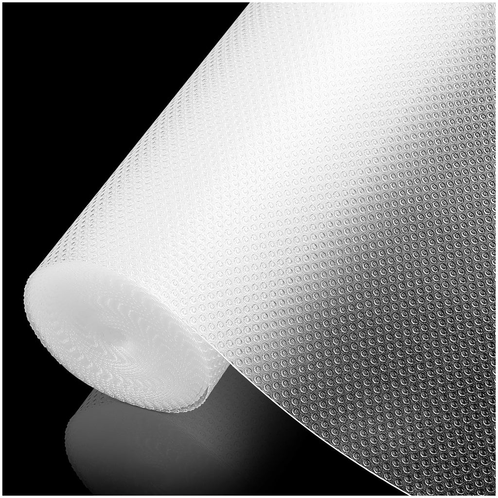 ALIUNI 100% EVA Shelf Liner for Kitchen Cabinet, 24" x 360" Drawer Liners Non Adhesive Non Slip Waterproof Plastic Paper, Dresser Pantry Bathroom Refrigerator Protector, Clear