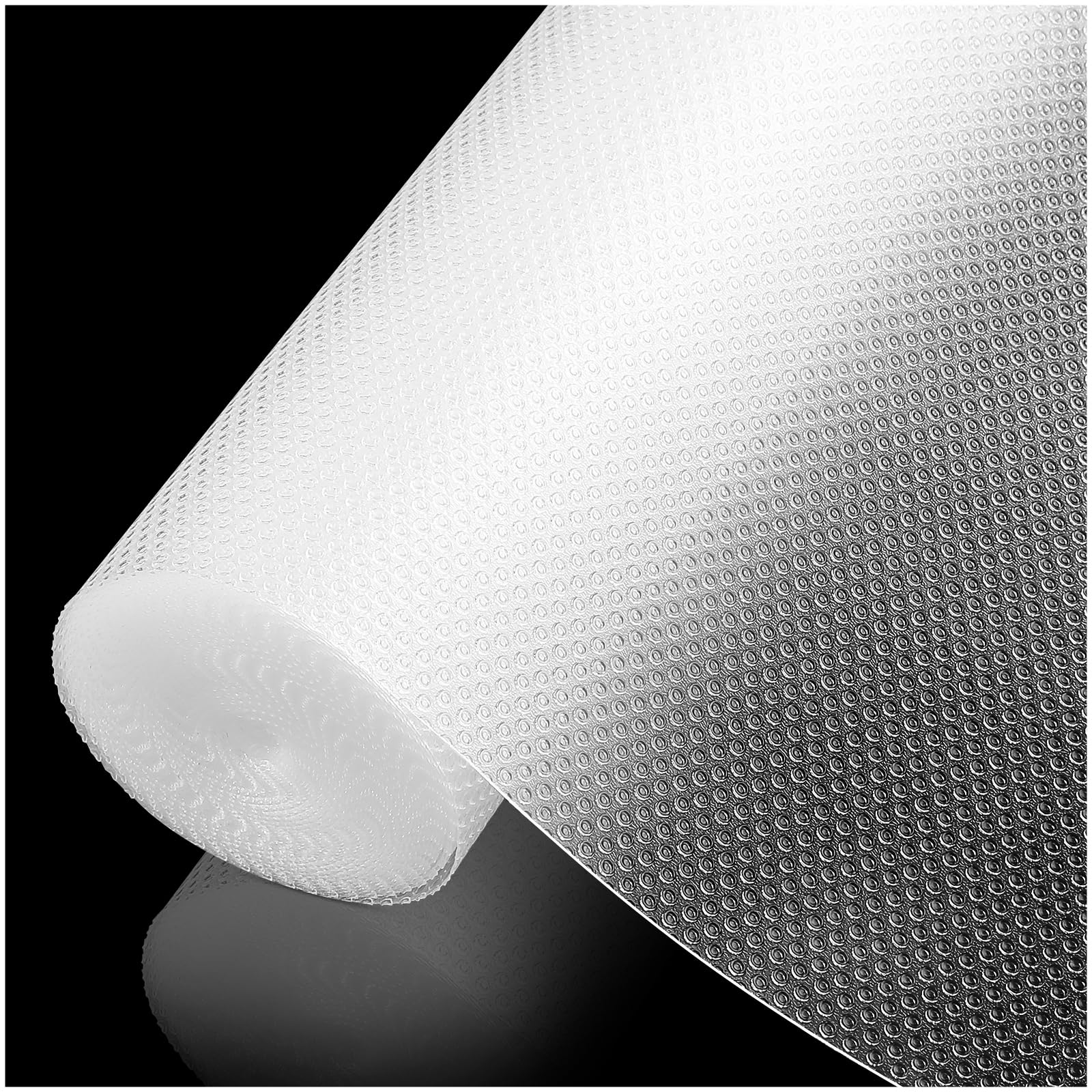 ALIUNI 100% EVA Shelf Liner for Kitchen Cabinet, 24" x 360" Drawer Liners Non Adhesive Non Slip Waterproof Plastic Paper, Dresser Pantry Bathroom Refrigerator Protector, Clear