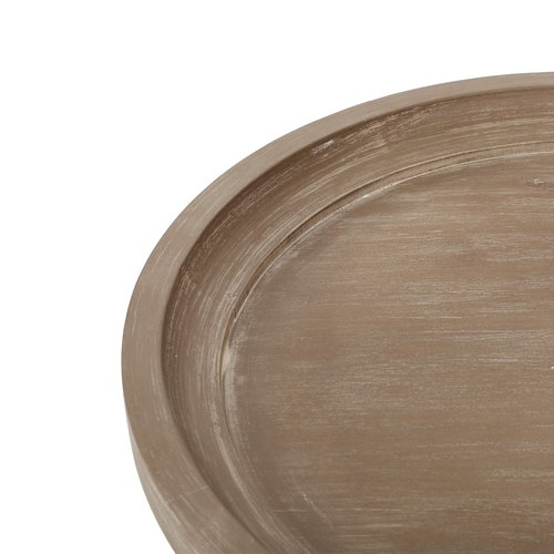 Christopher Knight Home Estelle French Country Accent Table with Round Top, Natural + Distressed White
