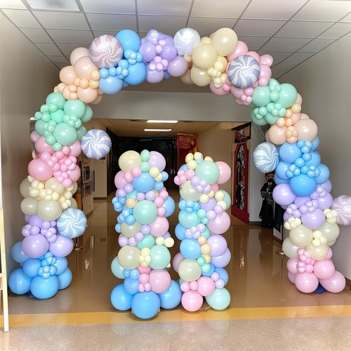 HILAVO Pastel Balloons - 12 Inch Macaron Rainbow Latex Balloons with Colorful Confetti | Perfect for Parties