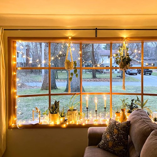 JMEXSUSS 100 LED String Lights - 33ft Warm White Indoor/Outdoor Fairy Lights with 8 Modes for Home Decor