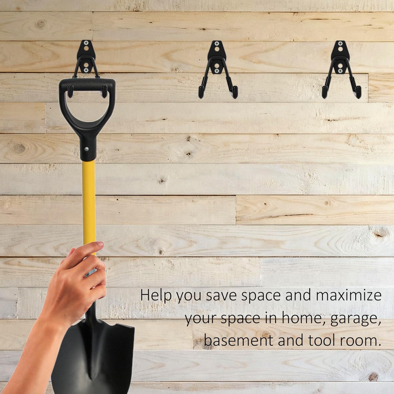 Skiennix Garage Hooks - Heavy Duty Wall Mount Tool Organizer for Ladders, Bikes & Garden Tools | 8 Pack