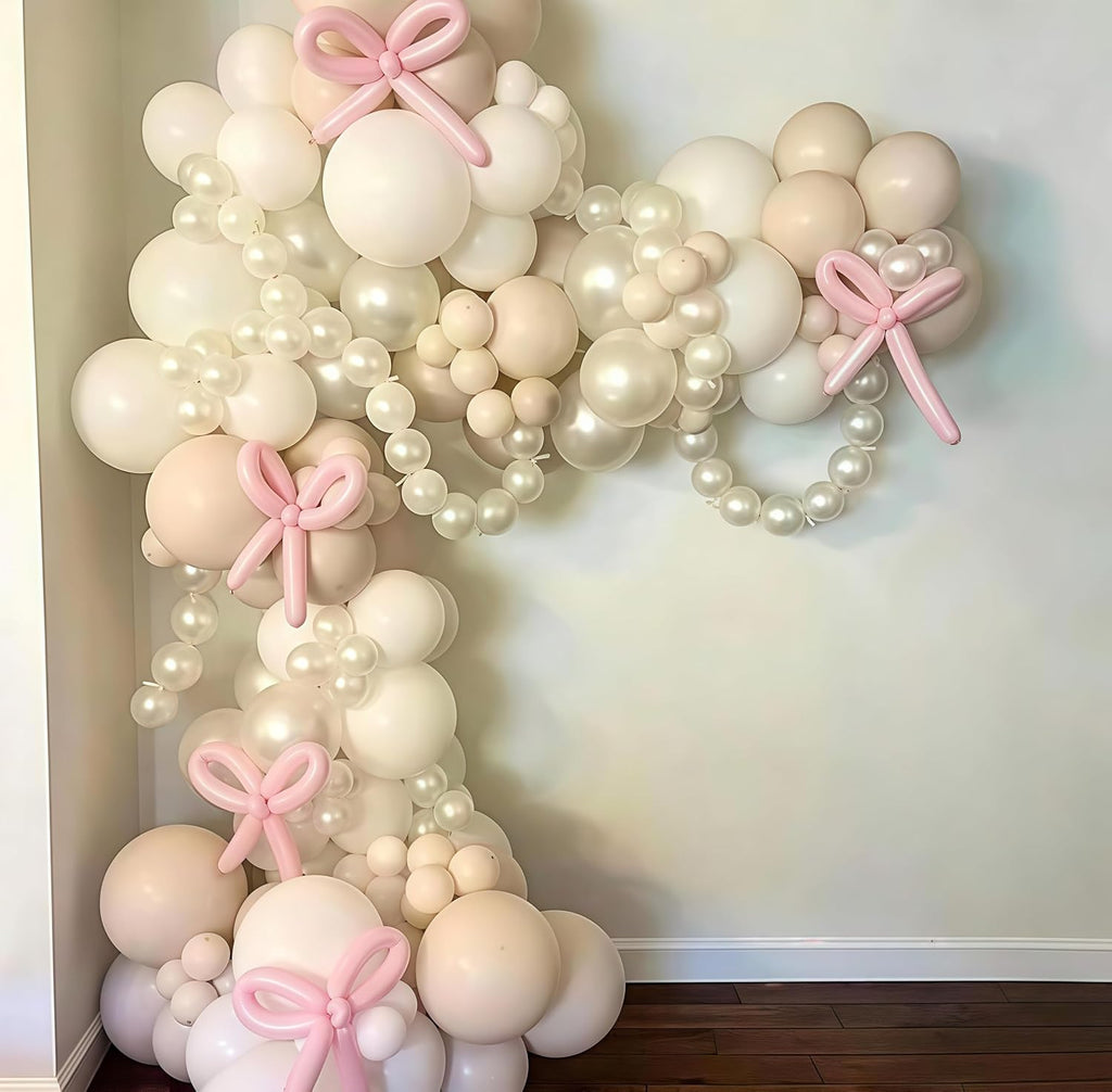 Pearl White Linking Balloons - 100PCS 6 Inch Quick Link Balloons for Wedding & Party Decorations