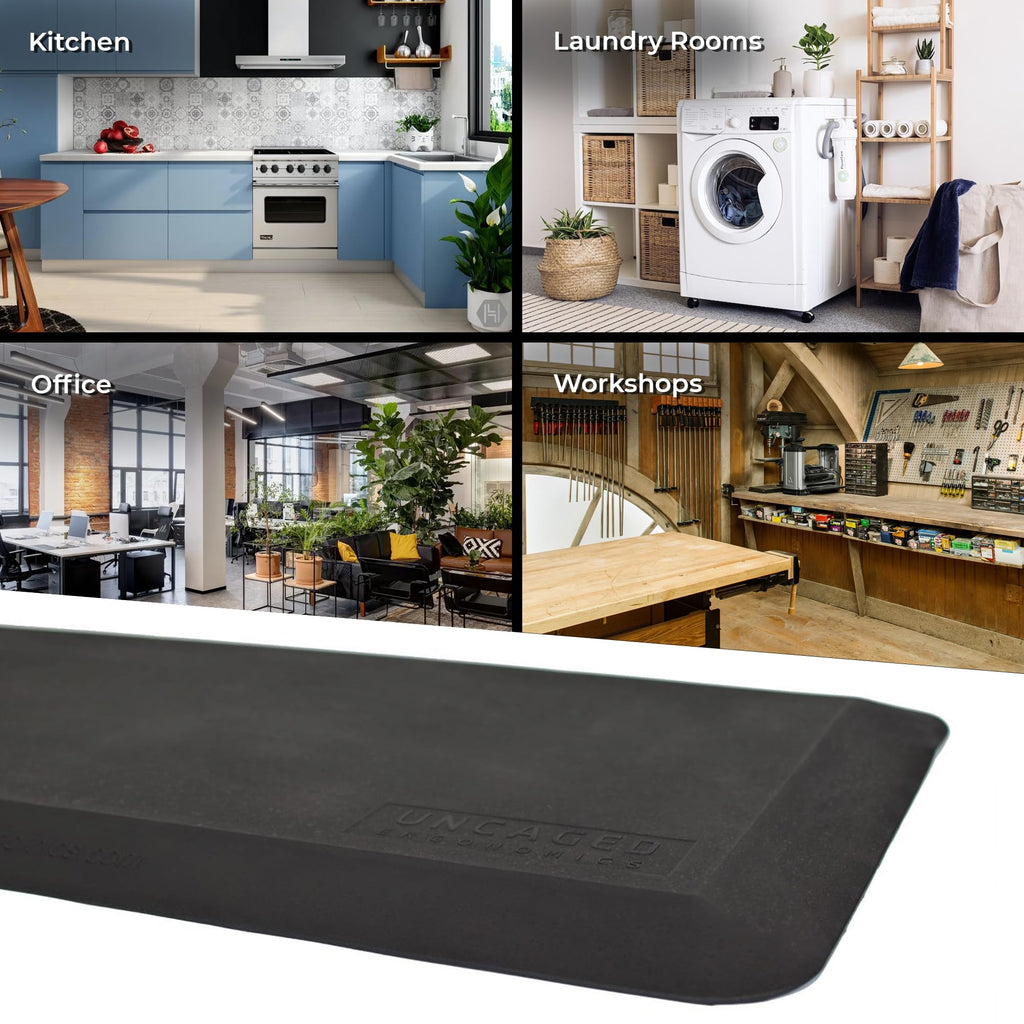 Anti Fatigue Mat Standing Desk 20x34, Non-Slip Standing Mat for Kitchen Floor, Home and Office, Thick Ergonomic Supportive All Day Padded Foam Rugs