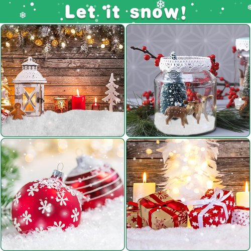 FOIMAS Artificial Snow - Glittery Fake Snow Powder for Christmas Village Crafts | 10.7oz