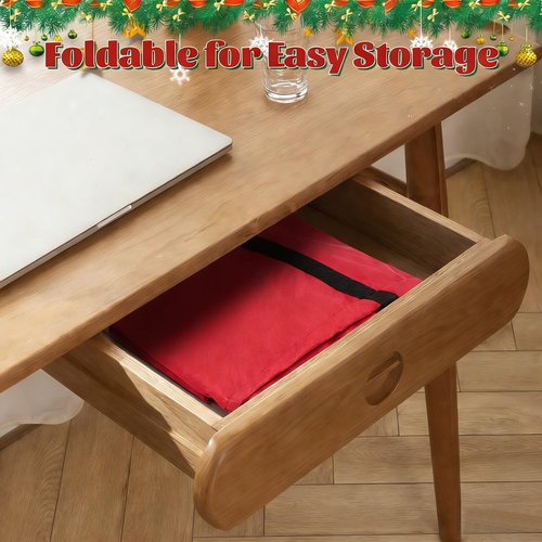 9Ft Christmas Tree Storage Bag - Heavy Duty 600D Oxford, Extra Large Capacity with Reinforced Handles & Dual Zipper for Artificial Christmas Trees, Holiday Decorations & Ornaments (Red, 65x20x30in)