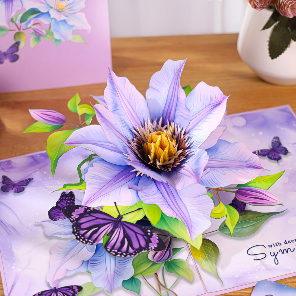 Sympathy Pop Up Card – 3D Butterflies Condolence Card, With Deepest Sympathy, Sorry for Your Loss Card for the Loss of a Loved One, Elegant Thinking of You Gift, 6 x 8 Inch, Includes Envelope