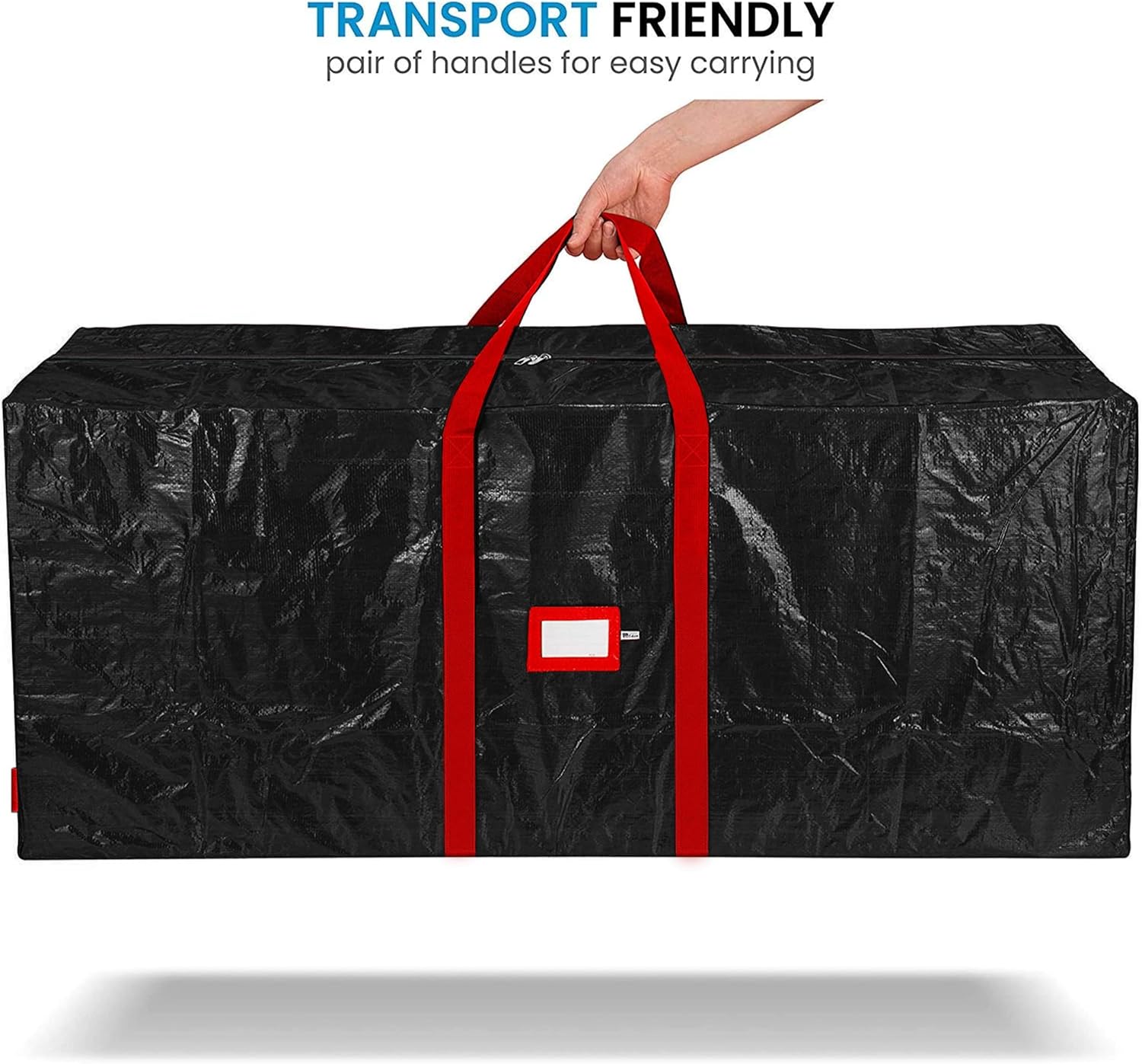 Zober Christmas Tree Storage Bag - Waterproof Protection for 7.5 Ft Trees - Durable Handles & Label Slot - Black