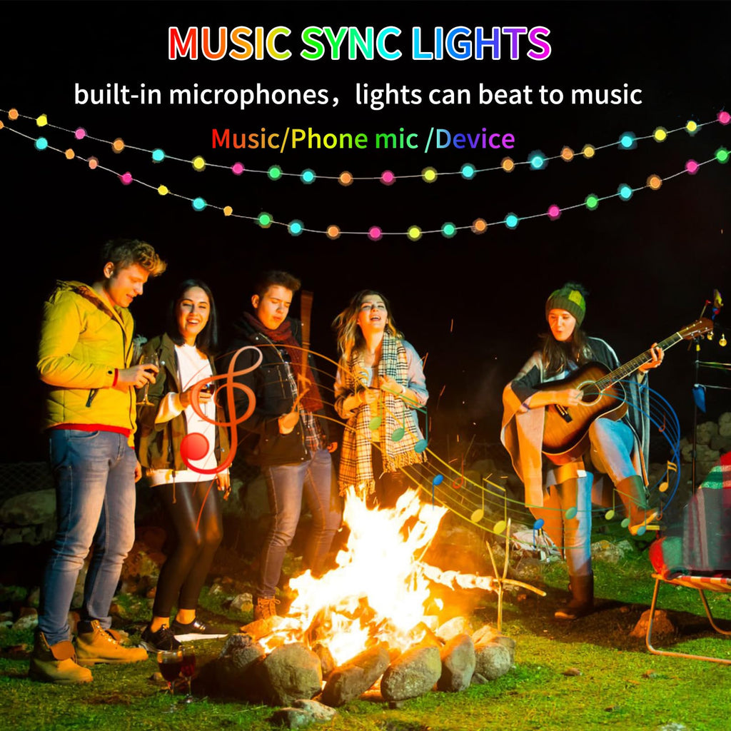 YOOWARM Smart Star Fairy Lights, 33FT 66 LED String Light, Tent Lights for Party with App, Music Sync,Group Control String Lights for Bedroom, Party, Wedding, Holiday Decorations (Star)
