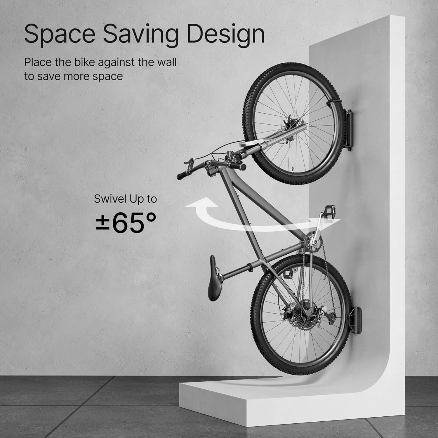 PEGZONE Heavy Duty Bike Hooks - Adjustable Wall Mount for Garage | Holds 77 Lbs - 2 Pack