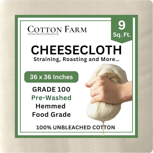 Farm Grade 100 XL Cheese Cloth by Cotton | 100% Unbleached, Reusable Straining & Cooking Cloth - 36x36 Inch