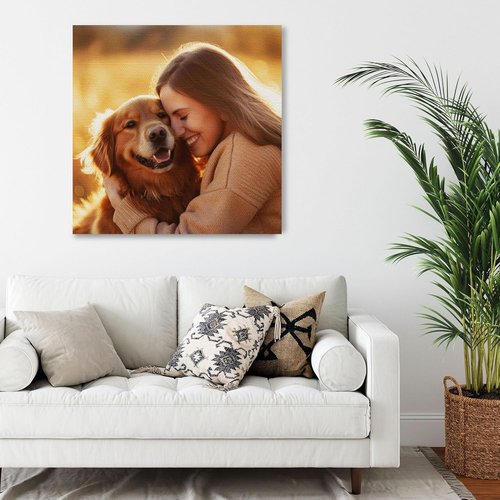 Custom Canvas Prints with Your Photos Customized Canvas Wall Art Personalized Canvas Pictures Gifts for Pet Dog Baby Family Mom Dad Men Women Couple Boyfriend Girlfriend Framed 8x8