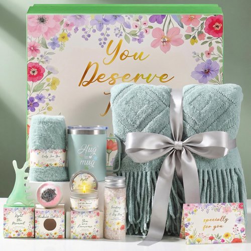 MUGIQUE Self Care Gifts for Women,Get Well Soon Gift Baskets for Women,Birthday Gift for Best Friend,Thinking of You Care Package,Relaxing Spa Gift Set for Wife, Mom,Girlfriend,Unique Valentine’s Day