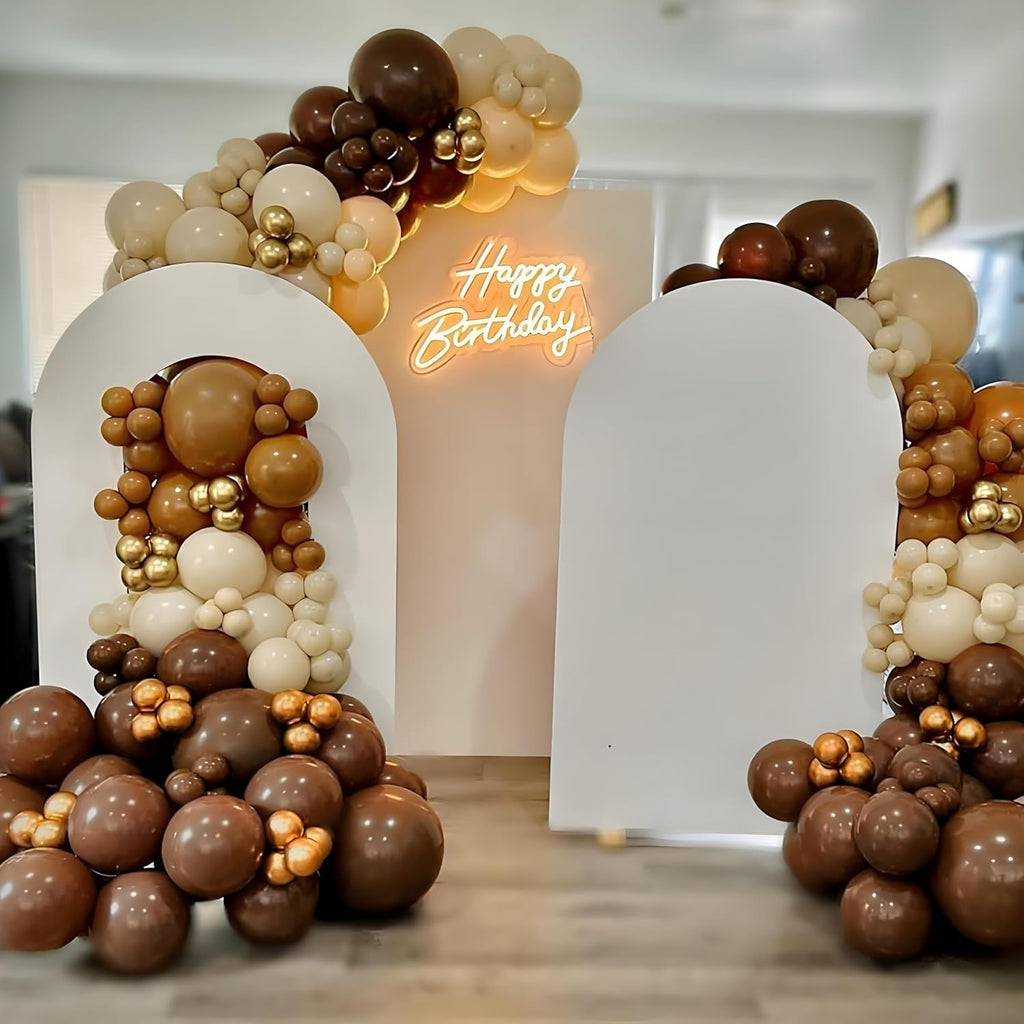 Skiennix Dark Brown Balloons - 120-Piece Boho Latex Balloon Arch Kit | 5-18 Inch Sizes for Parties