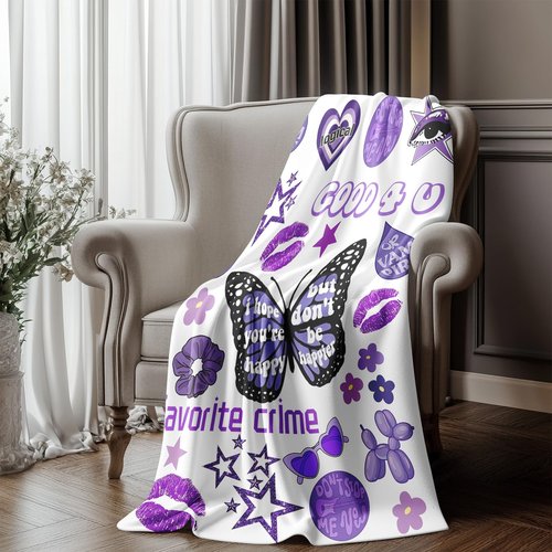 50'' x 40'' Music Olivia Singer Throw Blanket, Gifts for Boys Girls Fans Women, Soft Blankets All Seasons, Plush Cozy Lightweight Flannel Quilts for Bedroom Sofa Couch Living Room Decoration