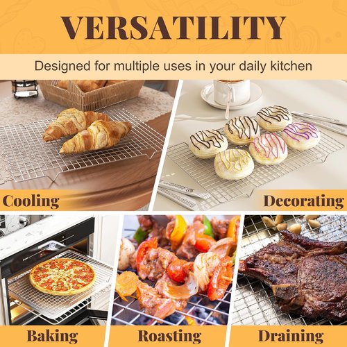 Cooling Racks - Skiennix 2 PCS 11.65" x 16.85" Wire Baking Rack for Oven Cooking & Grilling | Dishwasher Safe