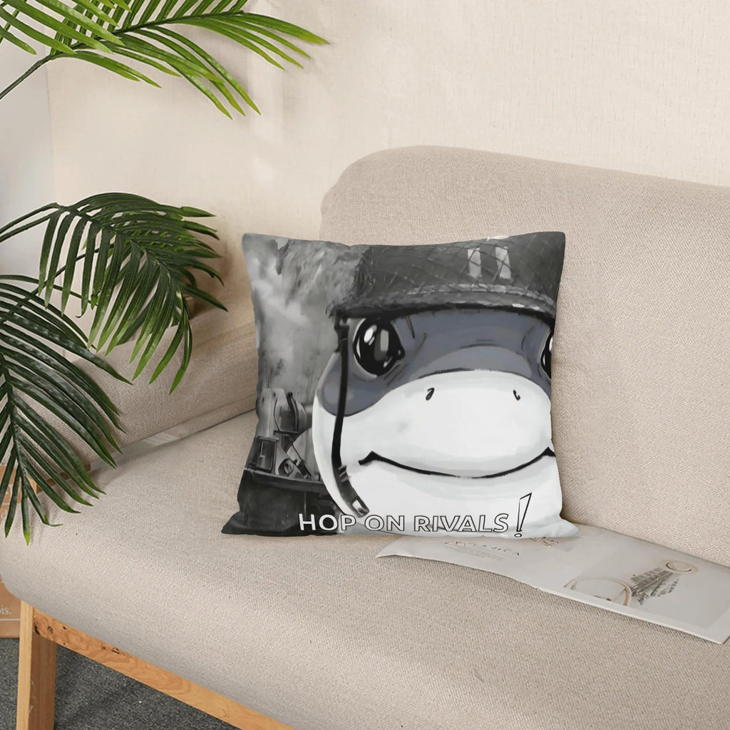 Jeff Shark Funny Meme Throw Pillow Covers 18x18 Inch Funny Pillows Velvet Decorative Pillowcase Home Decor Living Room Cushion Case Funny Gift Decor for Bed Sofa Couch