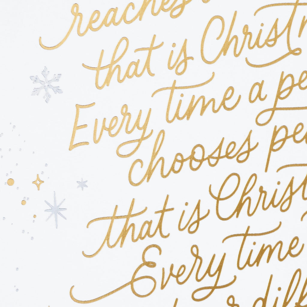 Hallmark Spiritual Boxed Christmas Cards (16 Cards and Envelopes) Gold and White, That is Christmas