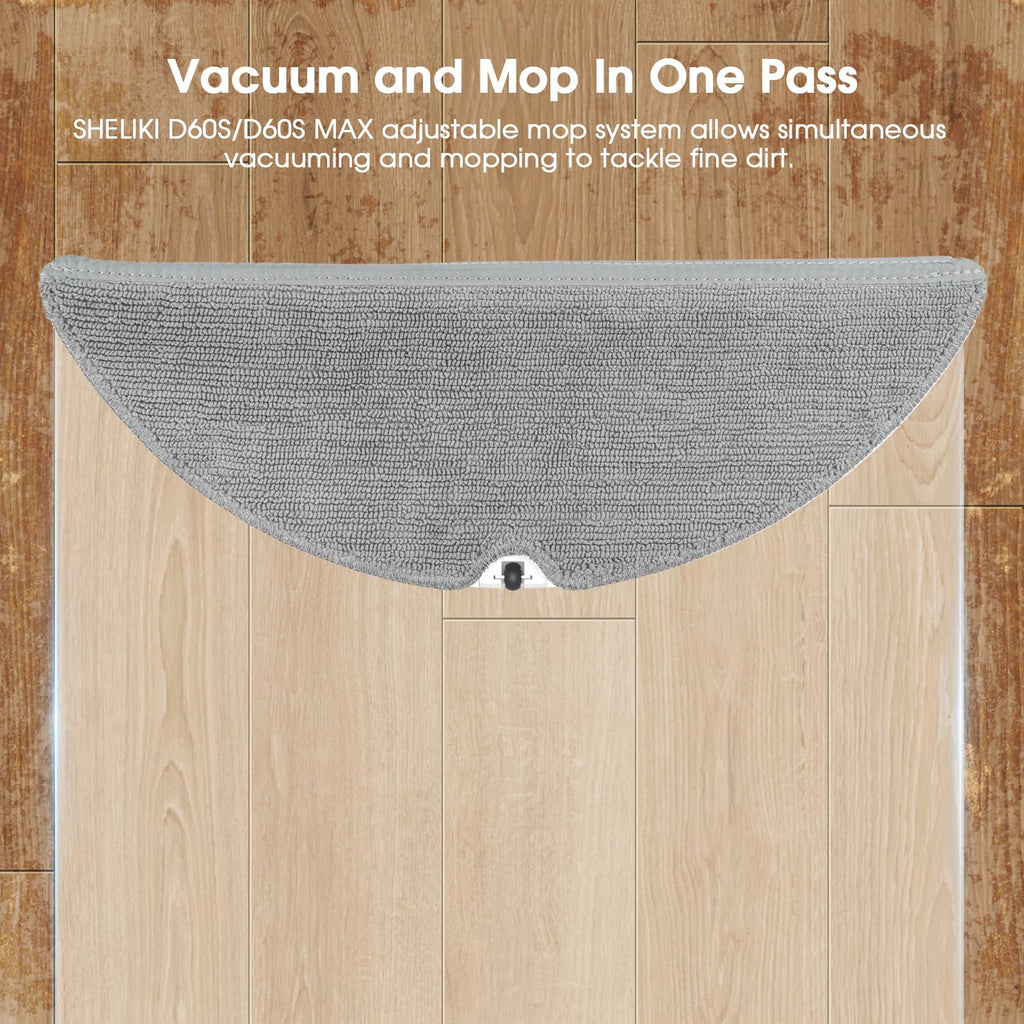 SHELIKI Compatible with D60S, D60S MAX, LiDAR Navigation Smart Vacuuming and Mopping Robot, Replacement Accessories Mop Pad (2 Packs)