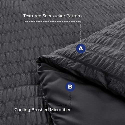 HYMOKEGE Twin Comforter Set - Luxury 5-Piece All-Season Bedding Set in Dark Grey | Includes Comforter, Sheets, Pillowcase & Sham