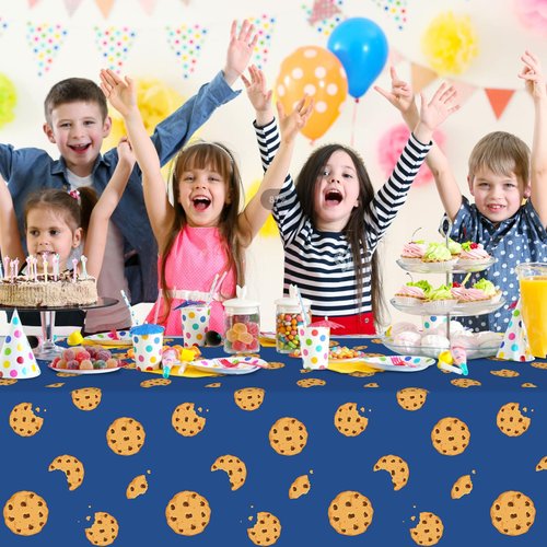 KEASKELL 3Pcs Cookie Monster Birthday Party Tablecloth Decorations,Blue Plastic Table Cover Disposable Rectangle Table Cloth for Baby Shower Kids Boy Birthday Party Supplies,54x108 Inch