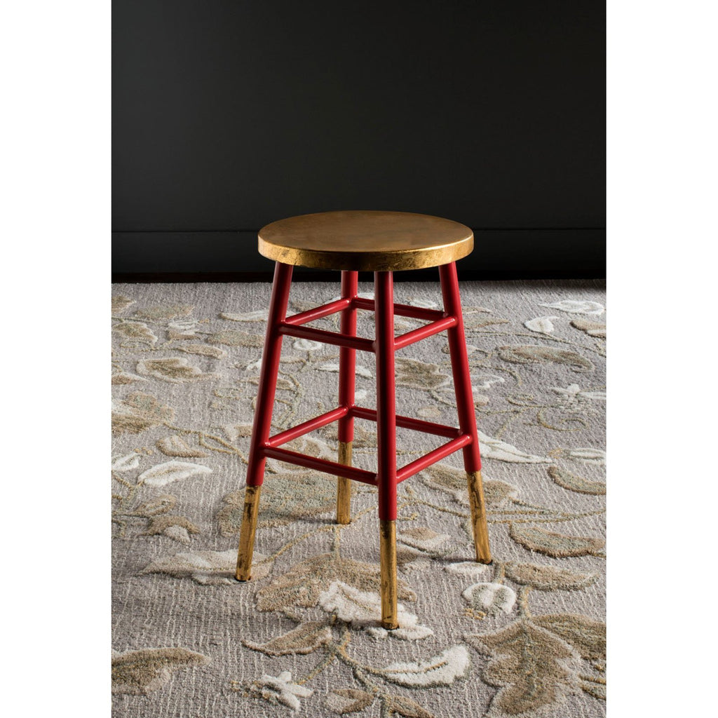 Safavieh Home Collection Emery Red and Dipped Gold Leaf 24-inch Counter Stool