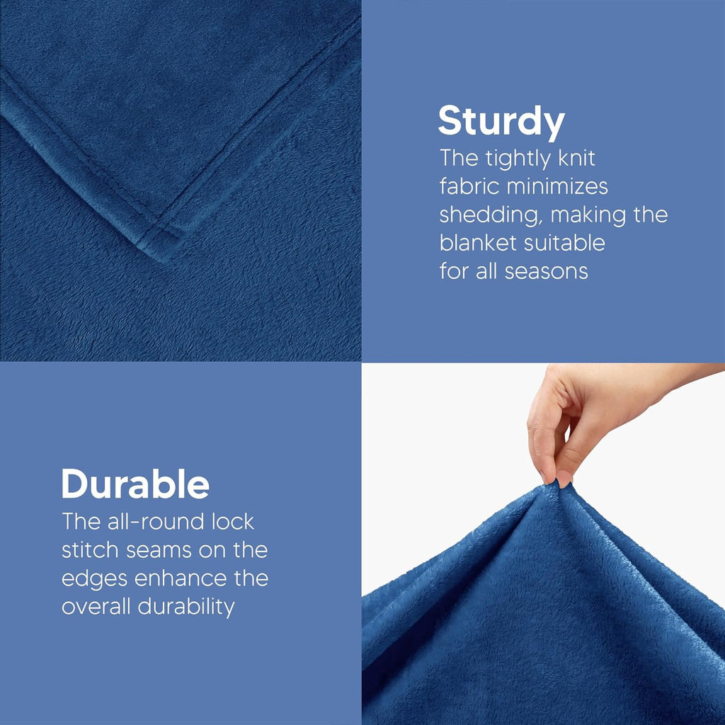 Utopia Bedding Fleece Blanket - Luxury Royal Blue Twin Size Microfiber | Soft, Anti-Static, 300GSM (60x80 Inch)