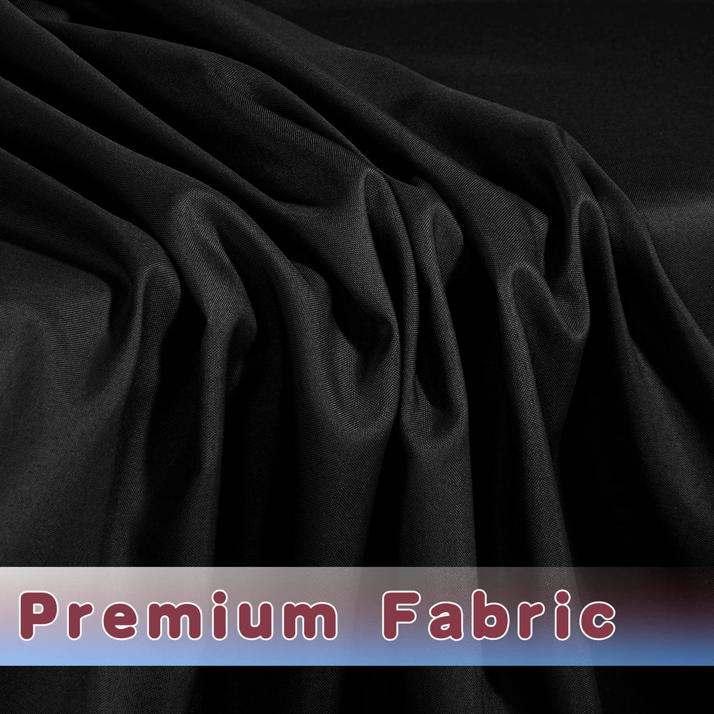 HolidayIdeas Fitted Black Tableclothes - 96 x 30 Inch - 4 Pack Rectangle Tablecloths for 8 Foot Tables, Polyester Fabric Table Covers for Parties, Holiday Dinner, Wedding, Trade Show