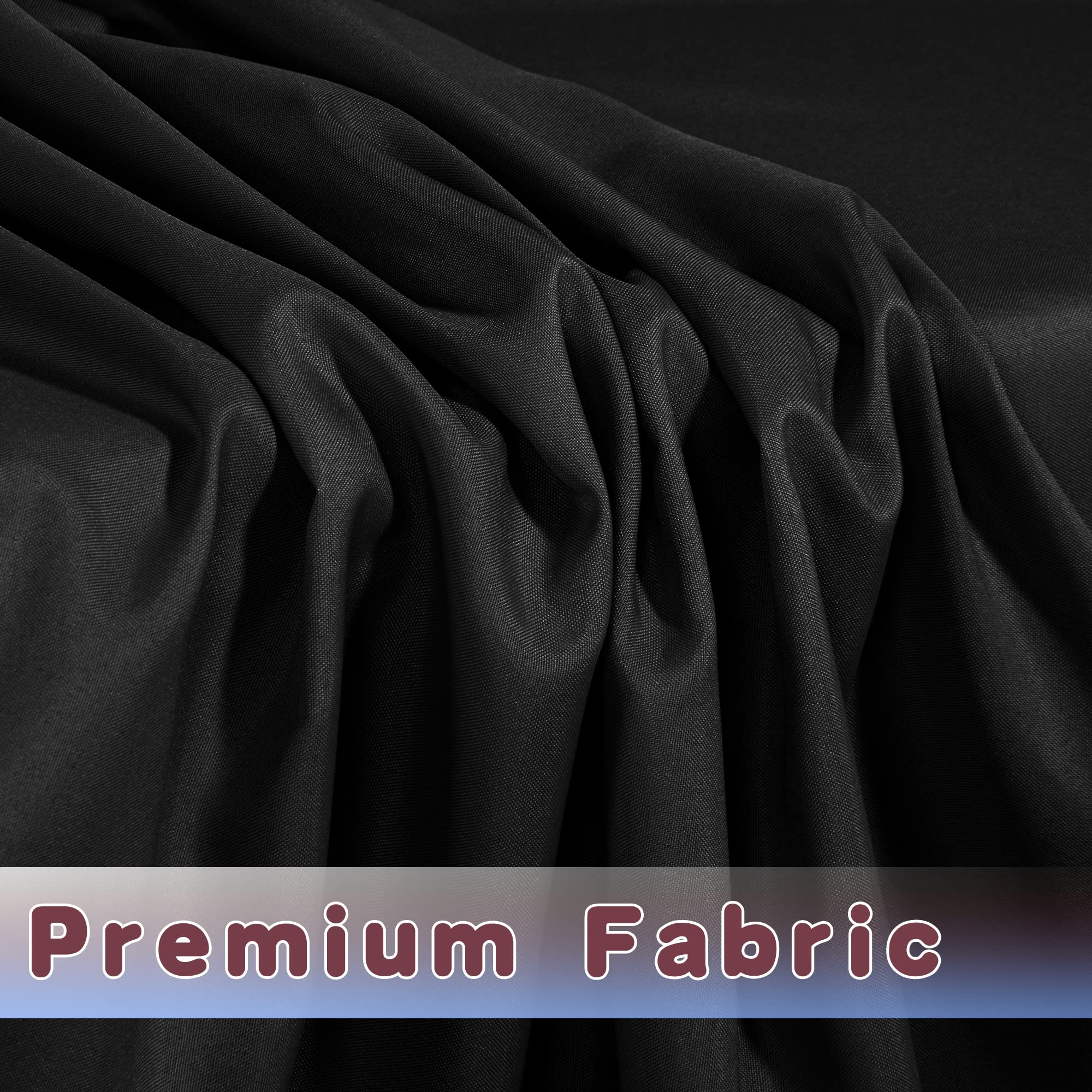 HolidayIdeas Fitted Black Tableclothes - 96 x 30 Inch - 4 Pack Rectangle Tablecloths for 8 Foot Tables, Polyester Fabric Table Covers for Parties, Holiday Dinner, Wedding, Trade Show