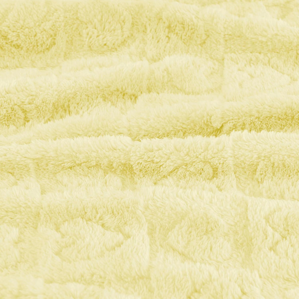 Yurhap Fleece Baby Blanket - Ultra Soft Heart Checkered Design | Cozy 30” x 40” Infant Blanket (Yellow)