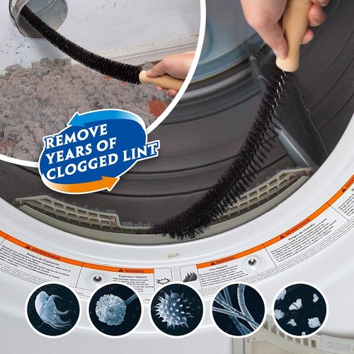 Holikme Dryer Vent Cleaner Kit - 2 Pieces Lint Vacuum Attachment & Flexible Brush | Grey