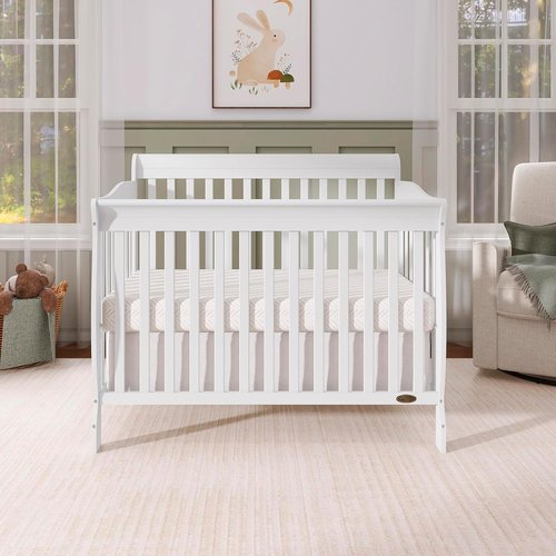Dream On Me Ashton 4-in-1 Convertible Baby Crib - Full-Size, Sustainable Pinewood, White Finish, GreenGuard Gold Certified