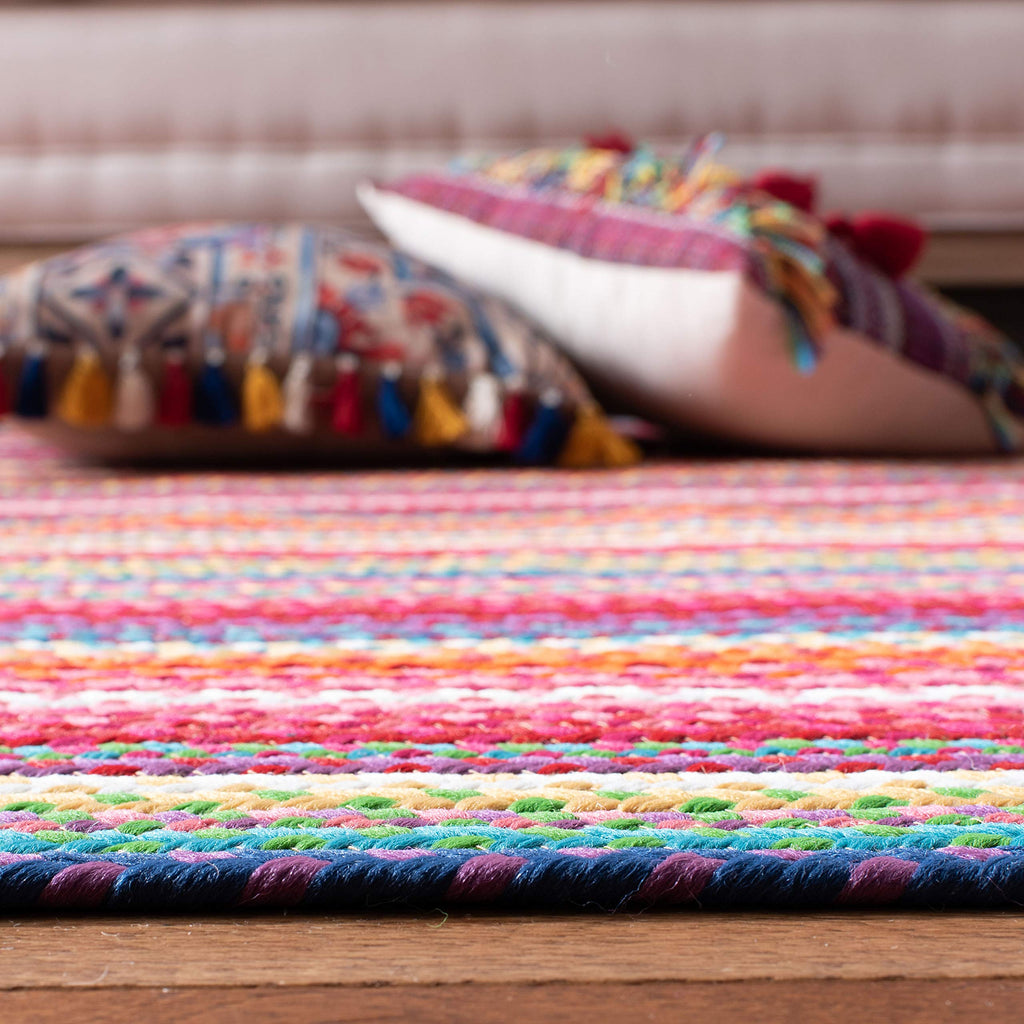 SAFAVIEH Washable Rug Outdoor Braided Collection - 2'3" x 6' Runner, Multi, Handmade & Reversible, Non-Shedding & Easy to Clean, Ideal for Patio, Backyard, Mudroom (BRD316A)