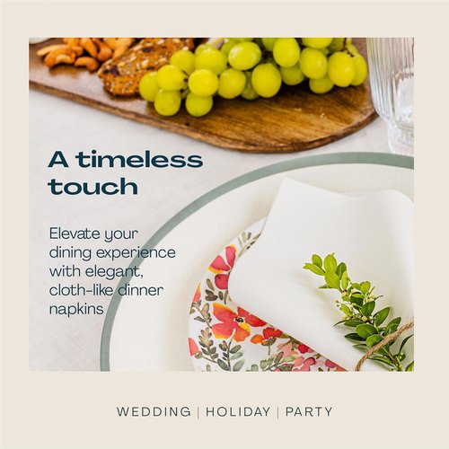 Lintext Disposable Linen-Feel Guest Towels - Soft & Absorbent 8" x 17" Paper Napkins | Pack of 300 for Events