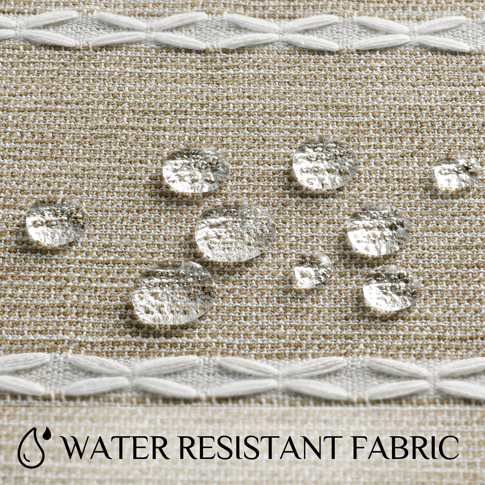 Softalker Outdoor Tablecloth Rectangle, Waterproof Linen Cotton Farmhouse Table Cloths with Tassel, Heavy Weight Wrinkle Free Boho Table Cover for Picnic Camping Dining - 55 x 84 Inch, Coffee Lines