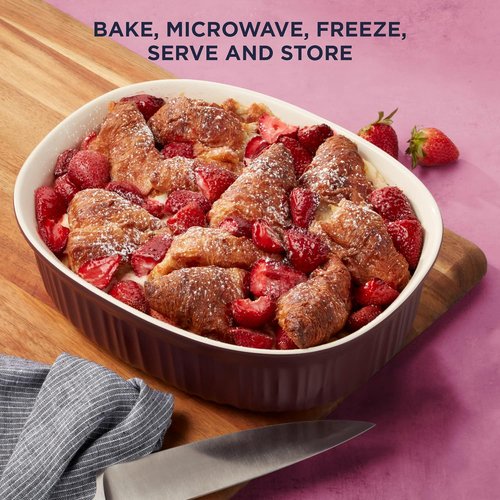 CorningWare 6-Piece Ceramic Bakeware Set - Chip & Crack Resistant Stoneware | Microwave, Oven & Dishwasher Safe in French Cabernet