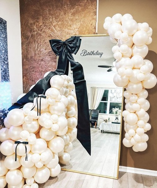 Giant Bow Decoration | Double Layer Satin Bow for Weddings & Parties - Black, 71x18 Inch