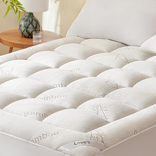 Love's Cabin Queen Mattress Topper - Soft Bamboo Viscose Pillow Top for 8"-20" Mattresses | Cooling Comfort for Hot Sleepers