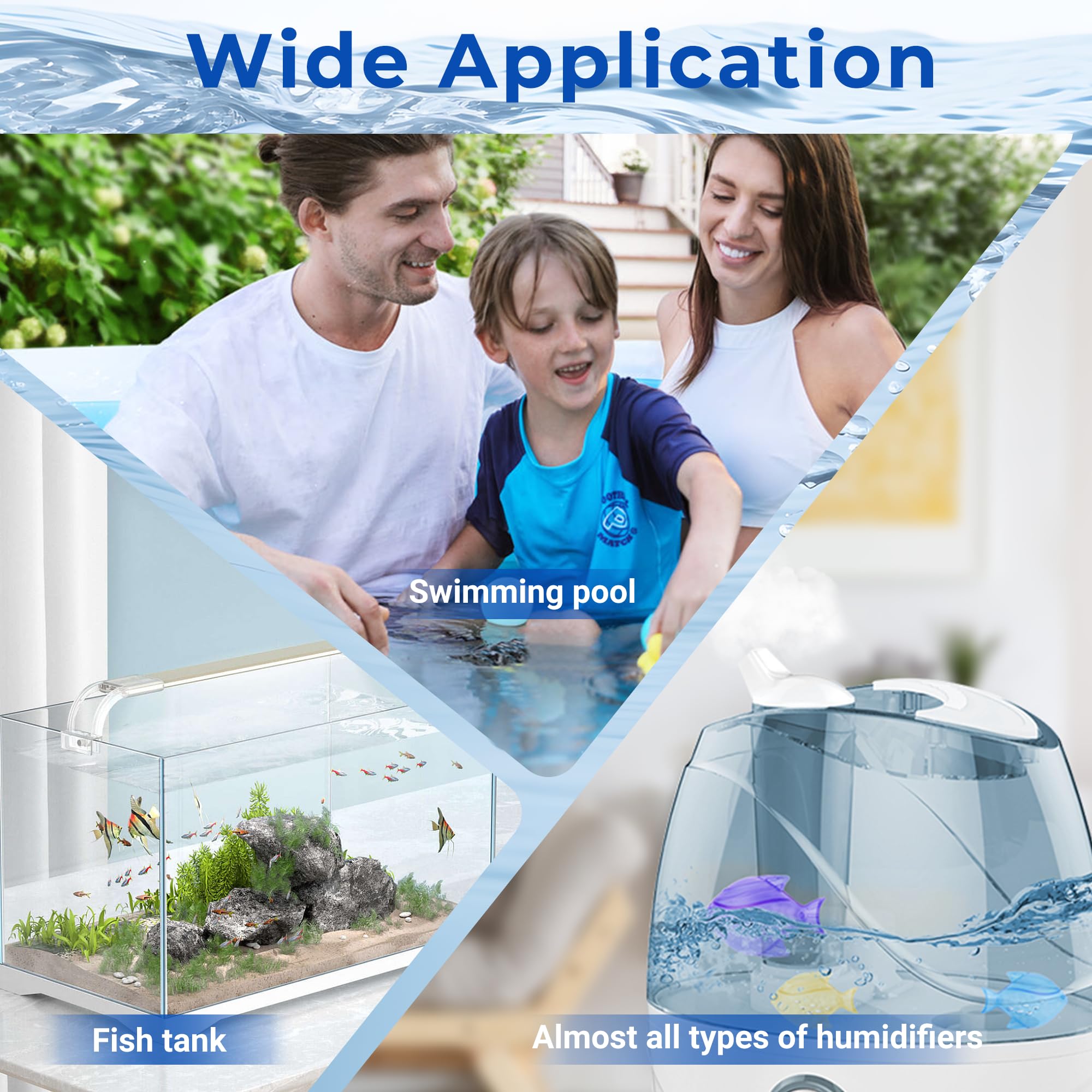 Funmit Humidifier Cleaning Fish, 12 Pack Humidifier Cleaner for Humidifiers and Fish Tanks, Purifies Water, Prevents Hard Water Build-Up, Reduces Scale, Purple