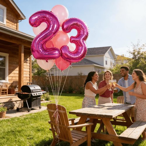 Laser | Hot Pink Number 4 Balloon - 40 Inch Large Birthday Decoration for Girls' 4th Party