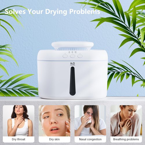 2L humidifiers for bedroom humidifier Home Ultra-Quiet 28 dB Quiet Supersized Cool Mist Air Humidifier for Baby Nursery，Dual Nozzie，Easy to Clean & Fill, 7 Color NightLight (White)