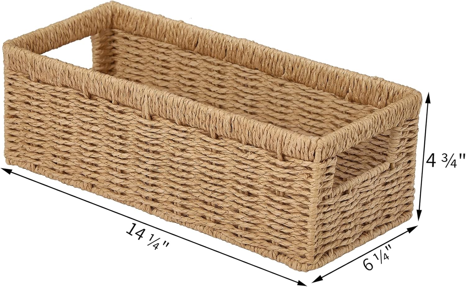 Vagusicc Wicker Storage Basket - Natural Paper Rope Baskets with Handles | 2-Pack for Organizing